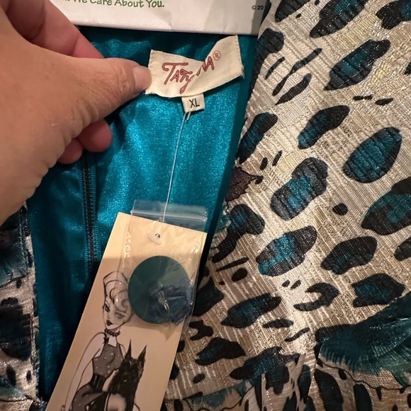 Tatyana Teal and Black Leopard Print Dress - Picture 5 of 5